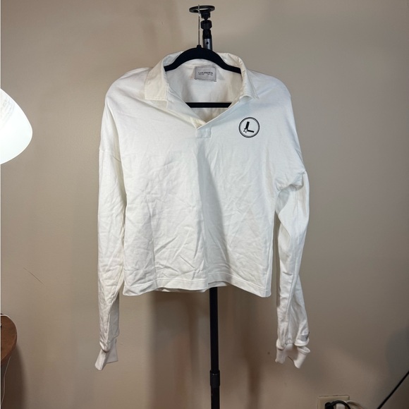 Lourdes Tops - Lourdes White Long Sleeve Shirt